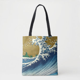 北斎の大波パターン: 日本の浮世絵アート トートバッグ