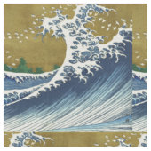 北斎の大波パターン: 日本の浮世絵アート ファブリック (クローズアップ)