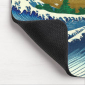 北斎の大波パターン: 日本の浮世絵アート マウスパッド (コーナー)