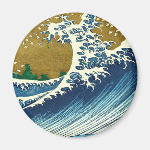 北斎の大波パターン: 日本の浮世絵アート マグネット