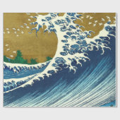 北斎の大波パターン: 日本の浮世絵アート ラッピングペーパー (フラット)