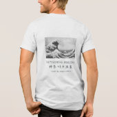 北斎の大波 ミニマル日本美術 オフホワイト トライブレンドＴシャツ (裏面)