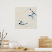 北斎の山富士と船に乗る人 ポスター (キッチン)