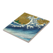 北斎の巨大波パターン: 日本の浮世絵アート タイル (側面)