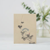 北斎の朝顔の青いつる植物 ポストカード (スタンド正面)