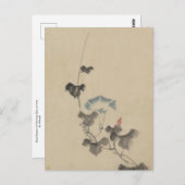 北斎の朝顔の青いつる植物 ポストカード (正面/裏面)