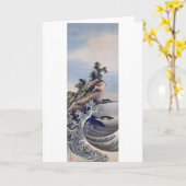 北斎の波 カード (黄色い花)