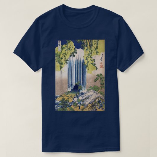 北斎の滝ヴィンテージ1800年日本の美術 Tシャツ (デザイン正面)