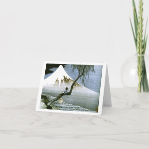 北斎の男の子及びMt富士のファインアート カード