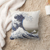 北斎の素晴らし波 クッション (ブランケット)