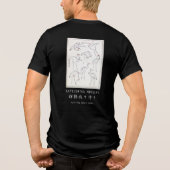 北斎の鶴のシンプルな黒デザイン トライブレンドTシャツ (裏面)