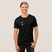 北斎の鶴のシンプルな黒デザイン トライブレンドTシャツ (正面全面)