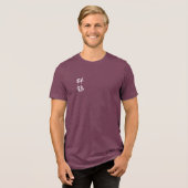 北斎の鶴の描画 – 和モダンなマロンレッド トライブレンドTシャツ (正面全面)