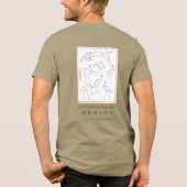 北斎の鶴の絵 - 和モダン オリーブ トライブレンドTシャツ (裏面)