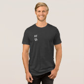 北斎の鶴 日本のミニマリスト チャコール トライブレンドTシャツ (正面全面)