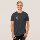 北斎の鶴 黒いヘザーTシャツ ミニマリスト トライブレンドTシャツ (正面全面)
