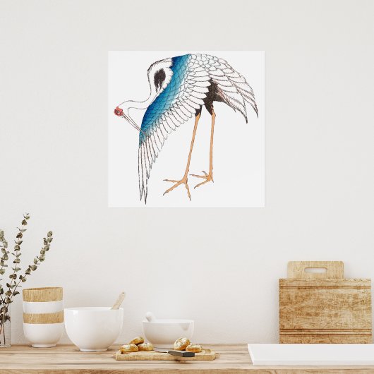 北斎クレーン ポスター (キッチン)