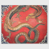 北斎ドラゴン日本のヴィンテージ葛飾北斎 ラッピングペーパー (フラット)