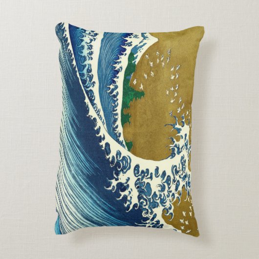 北斎ビッグウェーブジャパンヴィンテージ海 アクセントクッション (裏面(縦))