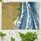 北斎ビッグウェーブジャパンヴィンテージ海 キッチンタオル (折り畳み)