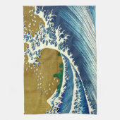 北斎ビッグウェーブジャパンヴィンテージ海 キッチンタオル (縦)