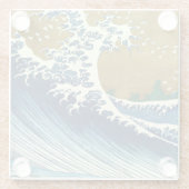 北斎ビッグウェーブ日本ヴィンテージ海 ガラスコースター (裏面)