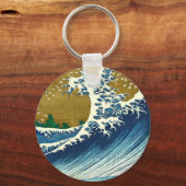 北斎ビッグウェーブ日本ヴィンテージ海 キーホルダー (正面)