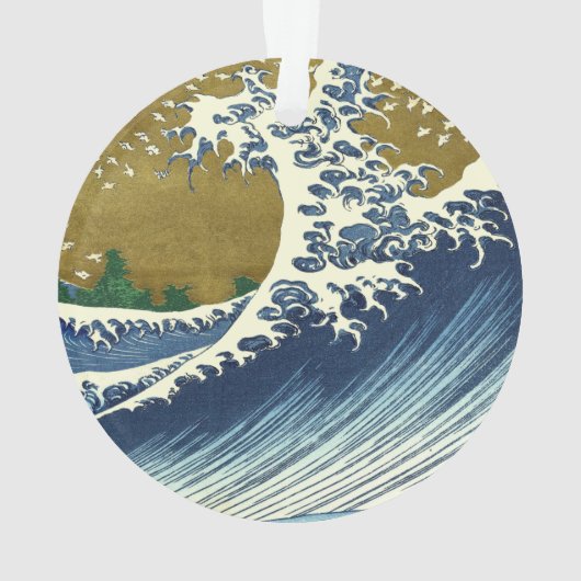 北斎ビッグウェーブ日本日本の美術 オーナメント (裏面)