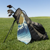 北斎ビッグウェーブ日本日本の美術 ゴルフタオル (グリーン)