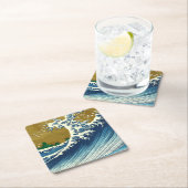 北斎ビッグウェーブ日本日本の美術 スクエアペーパーコースター (インサイチュ)