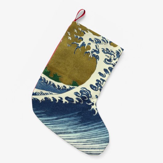 北斎ビッグウェーブ日本日本の美術 スモールクリスマスストッキング (正面 (吊り時))