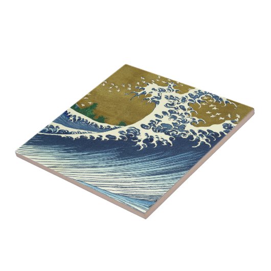 北斎ビッグウェーブ日本日本の美術 タイル (側面)