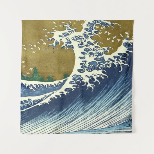 北斎ビッグウェーブ日本日本の美術 タペストリー (正面)