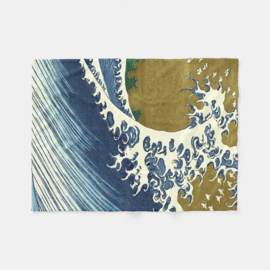 北斎ビッグウェーブ日本日本の美術 フリースブランケット (正面(横))