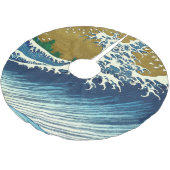 北斎ビッグウェーブ日本日本の美術 ブラッシュドポリエステルツリースカート (アングル)