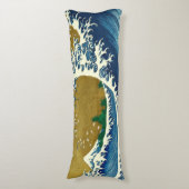 北斎ビッグウェーブ日本日本の美術 ボディピロー (正面縦)