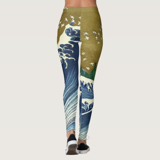 北斎ビッグウェーブ日本日本の美術 レギンス (裏面)