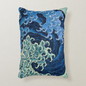 北斎フェミニン波ヴィンテージ海 アクセントクッション (正面(垂直))