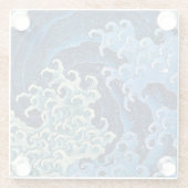 北斎フェミニン波ヴィンテージ海 ガラスコースター (裏面)