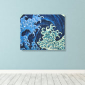 北斎フェミニン波ヴィンテージ海 キャンバスプリント (インサイチュ (ウッドフロア))