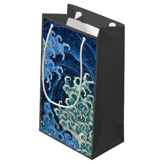 北斎フェミニン波ヴィンテージ海 スモールペーパーバッグ (裏面アングル)