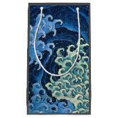 北斎フェミニン波ヴィンテージ海 スモールペーパーバッグ (正面)