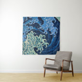 北斎フェミニン波ヴィンテージ海 タペストリー (インサイチュ(横))