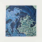 北斎フェミニン波ヴィンテージ海 タペストリー (正面)