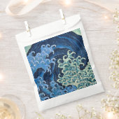 北斎フェミニン波ヴィンテージ海 フェイバーバッグ (クリップ留めされた状態)