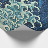 北斎フェミニン波ヴィンテージ海 ラッピングペーパー (角)