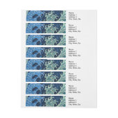 北斎フェミニン波ヴィンテージ海 ラップアラウンド宛名ラベル (シート)