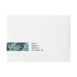 北斎フェミニン波ヴィンテージ海 ラップアラウンド宛名ラベル