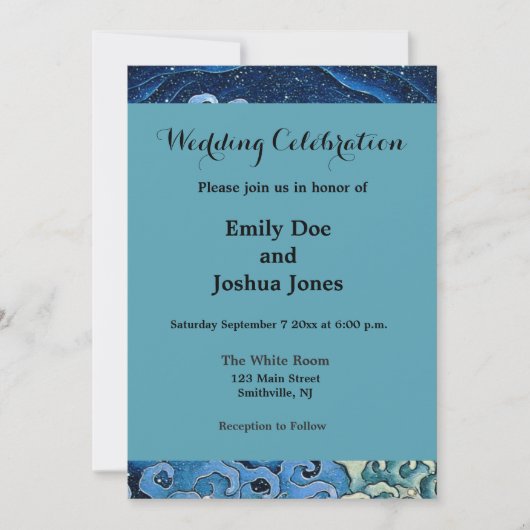 北斎フェミニン波ヴィンテージ海 招待状 (正面)