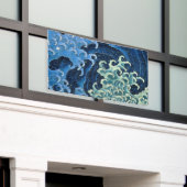 北斎フェミニン波ヴィンテージ海 横断幕 (ビルの外側)